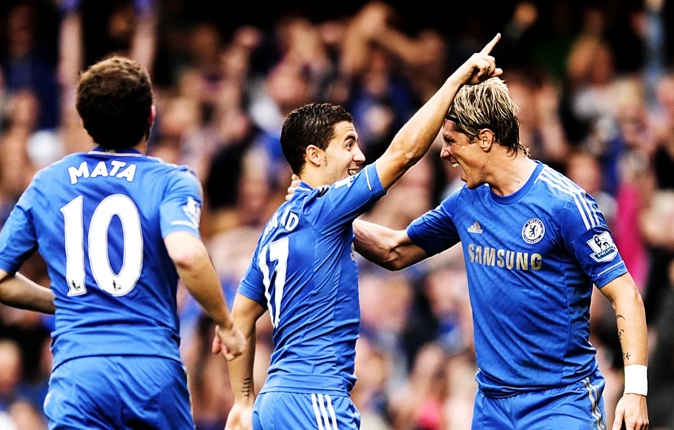 Photo wallpaper football, Chelsea, Torres, Hazard, Mata