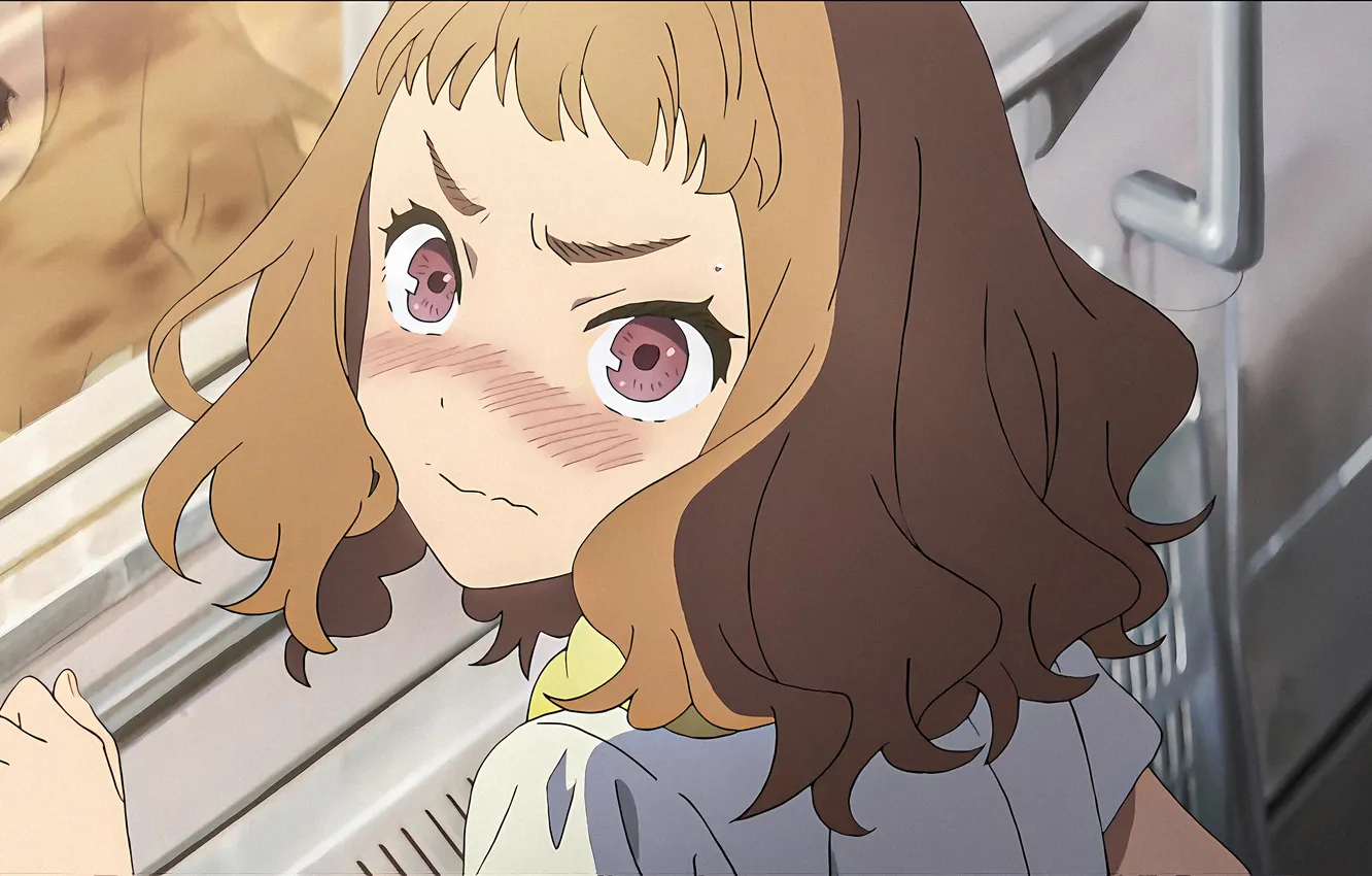 Photo wallpaper look, girl, anime, hairstyle, girl, anime, high quality, embarrassment