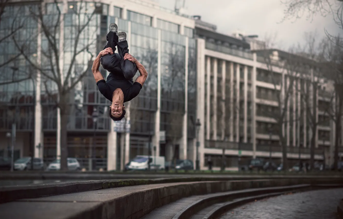 Photo wallpaper the city, jump, flip-flops, Matthieu Helman
