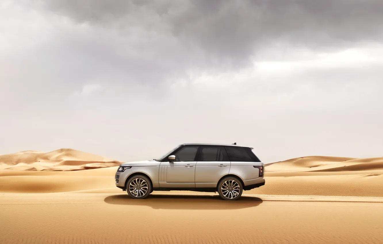 Photo wallpaper sand, car, machine, desert, Range Rover, range Rover, Land Rower