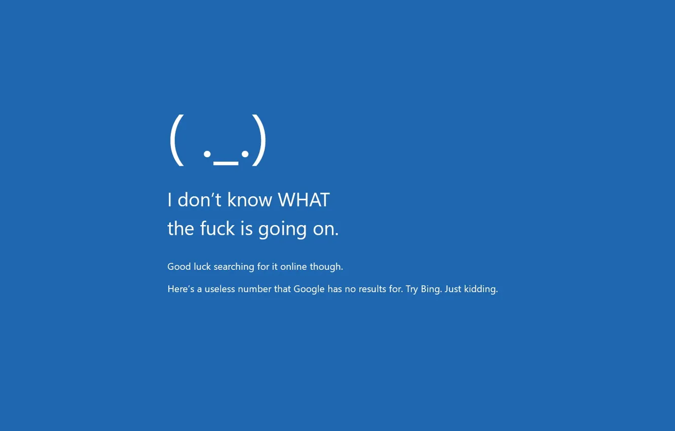 Photo wallpaper Windows, blue, error, humor, Windows 10