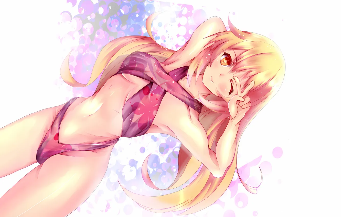 Photo wallpaper girl, sexy, cleavage, long hair, boobs, sexy girl, anime, beautiful