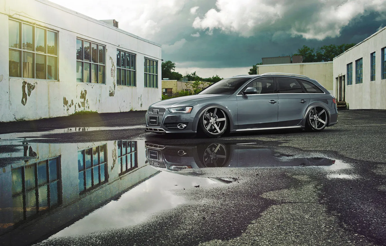 Photo wallpaper reflection, Audi, Audi, grey, AMS Allroad, 2.5 TDI