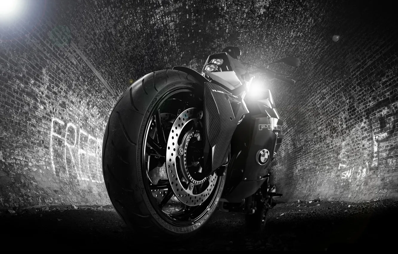 Photo wallpaper tuning, BMW, wheel, BMW, lights, motorcycle, bike, Predator
