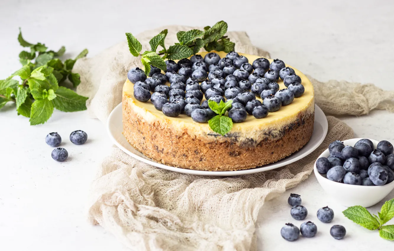 Photo wallpaper berries, blueberries, cheesecake, Valentina Maslova