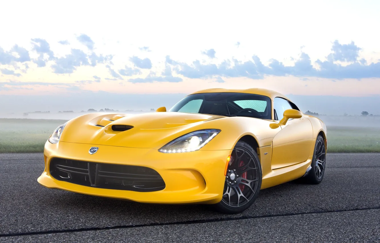 Photo wallpaper Dodge, Viper, yellow, Srt-10