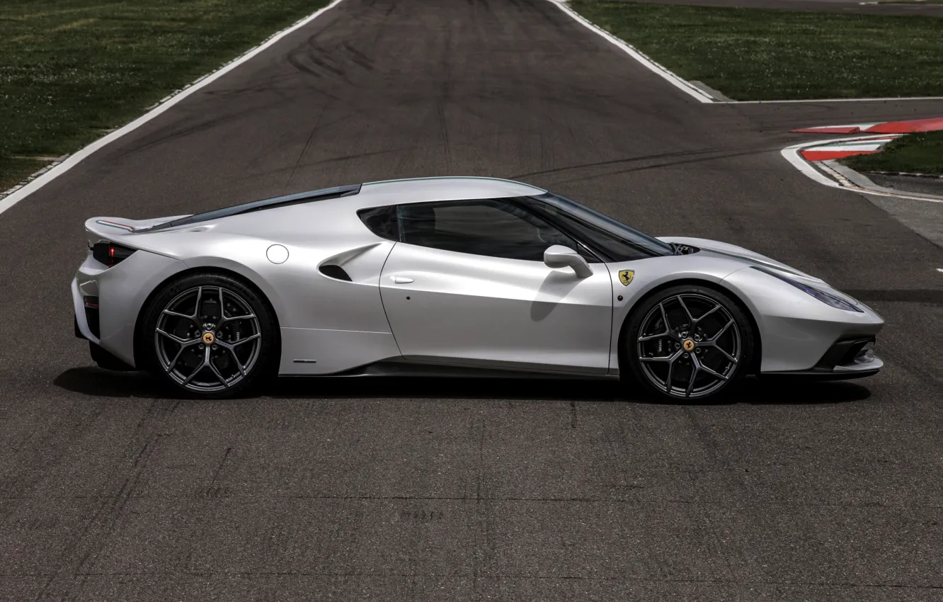 Photo wallpaper lawn, track, profile, Ferrari, 2017, 458 MM Speciale