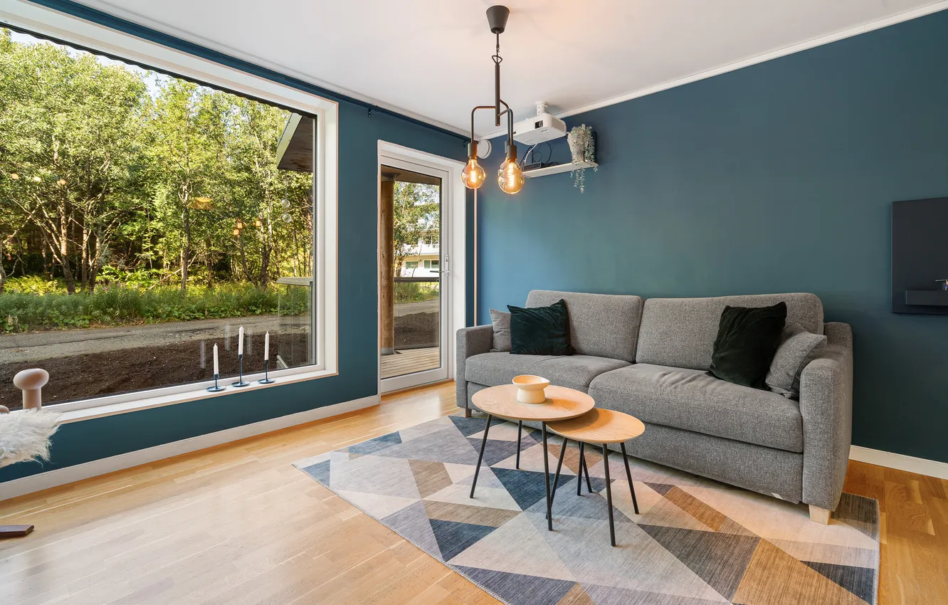 Photo wallpaper nature, comfort, room, sofa, wall, furniture, home, interior