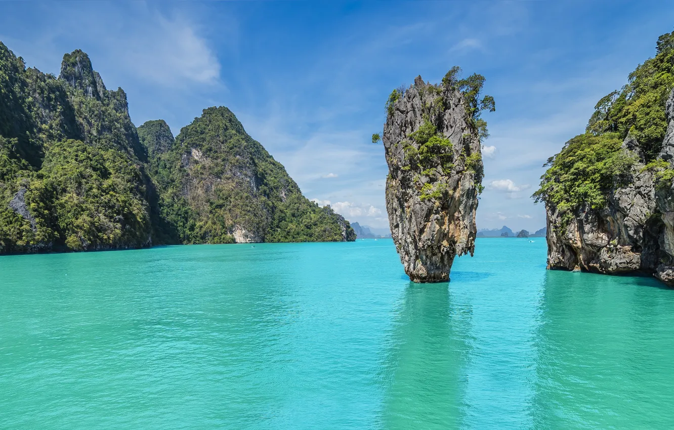 Photo wallpaper rocks, Thailand, Thailand, Khao Phing Kan, Phangnga, Takua Thung