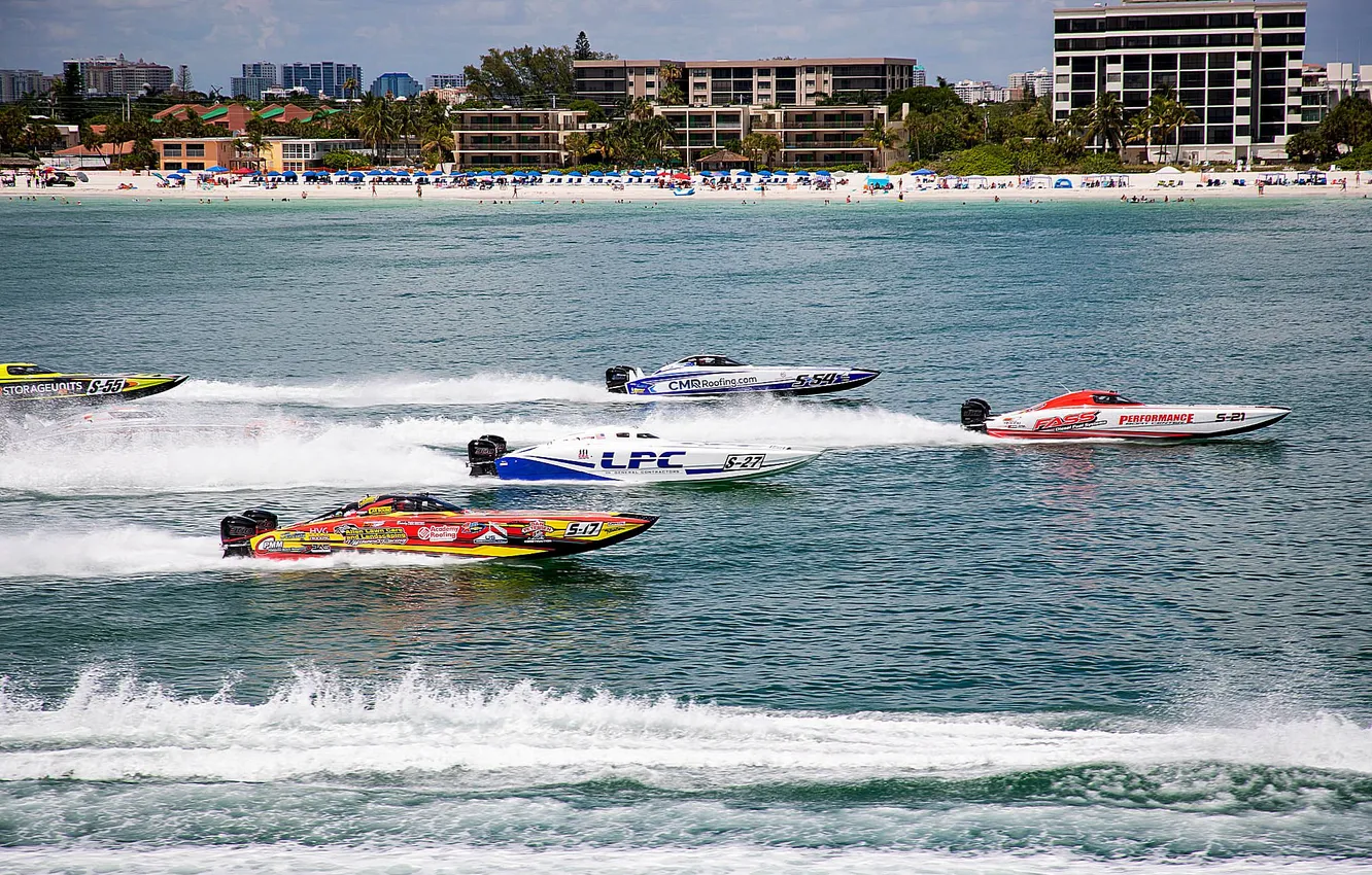 Photo wallpaper race, boat, speed