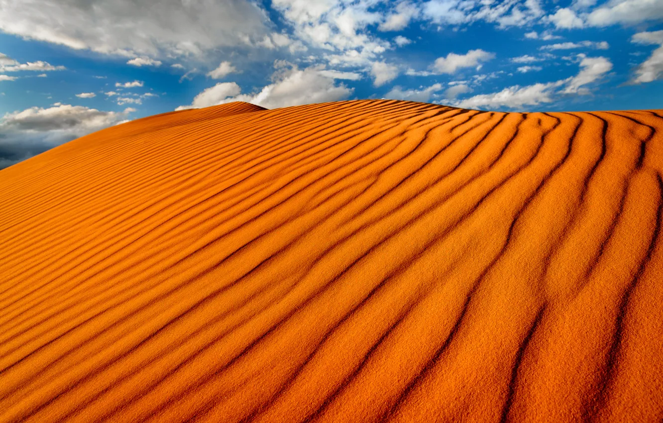 Photo wallpaper sand, the sky, clouds, desert, barkhan
