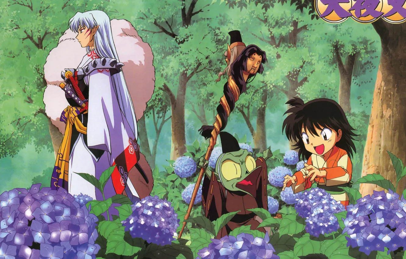 Photo wallpaper Rin, InuYasha, Sesshomaru, Jakken
