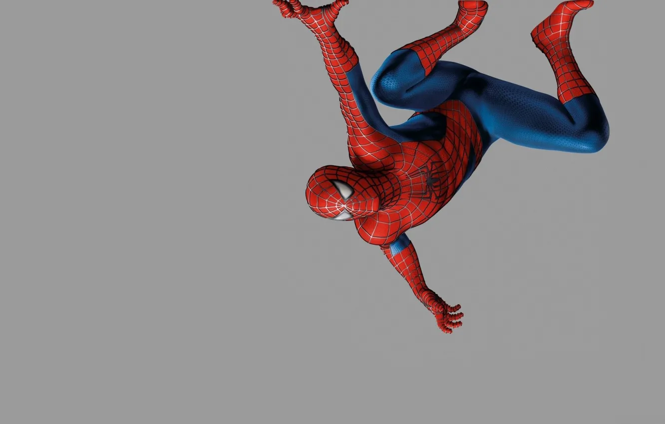 Photo wallpaper grey background, comics, spider-man