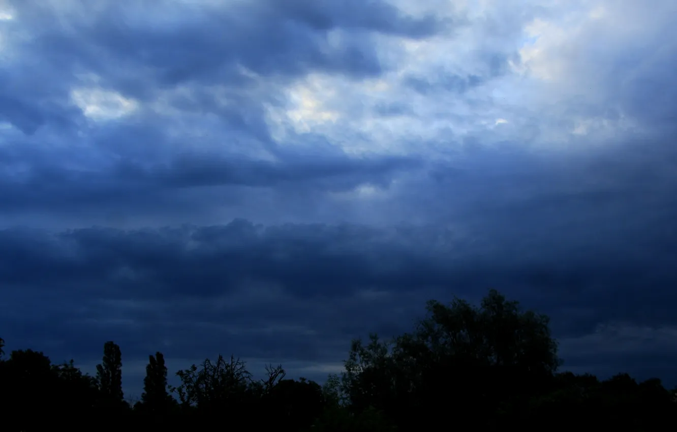 Photo wallpaper dark, storm, sky, cloud