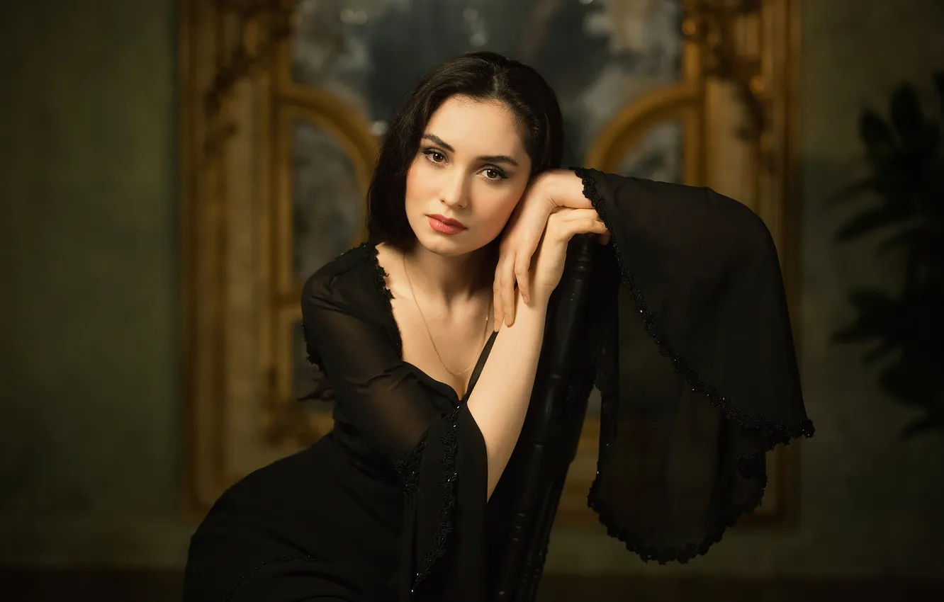 Photo wallpaper look, model, brunette, Alexey Nazarov, Anna Melikhova