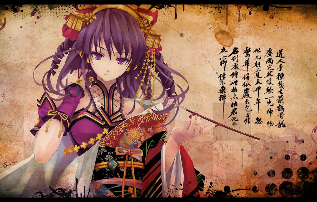 Photo wallpaper tube, anime, geisha, characters
