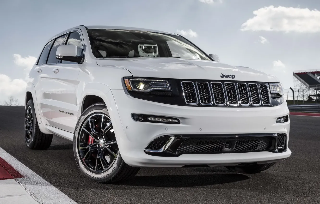 Photo wallpaper white, jeep, the front, SRT, Jeep, Grand Cherokee