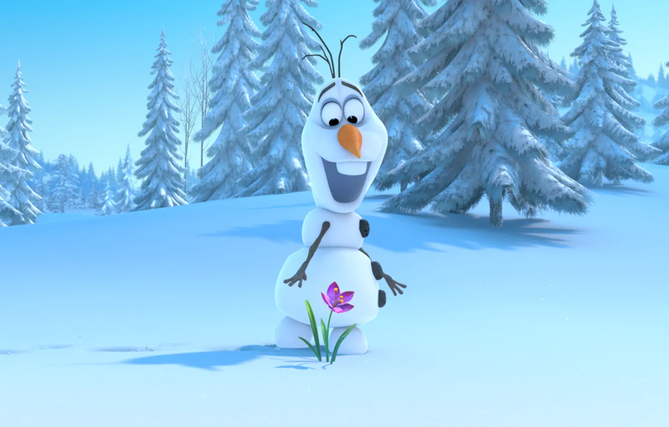 Photo wallpaper Frozen, Cartoon, Snowman, Cold heart