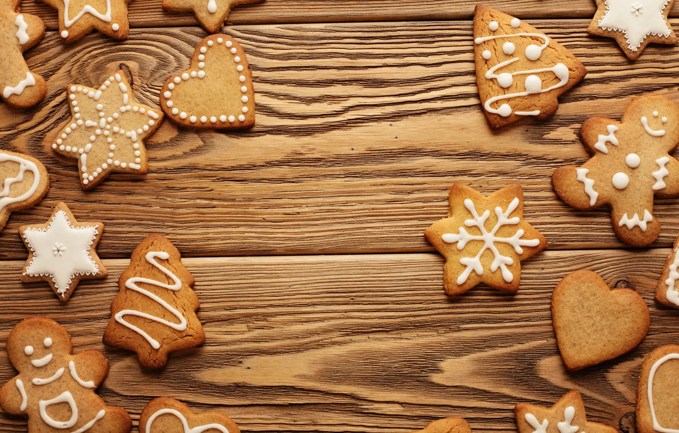 Photo wallpaper new year, cookies, Christmas, Christmas, cakes, sweet, Xmas, glaze