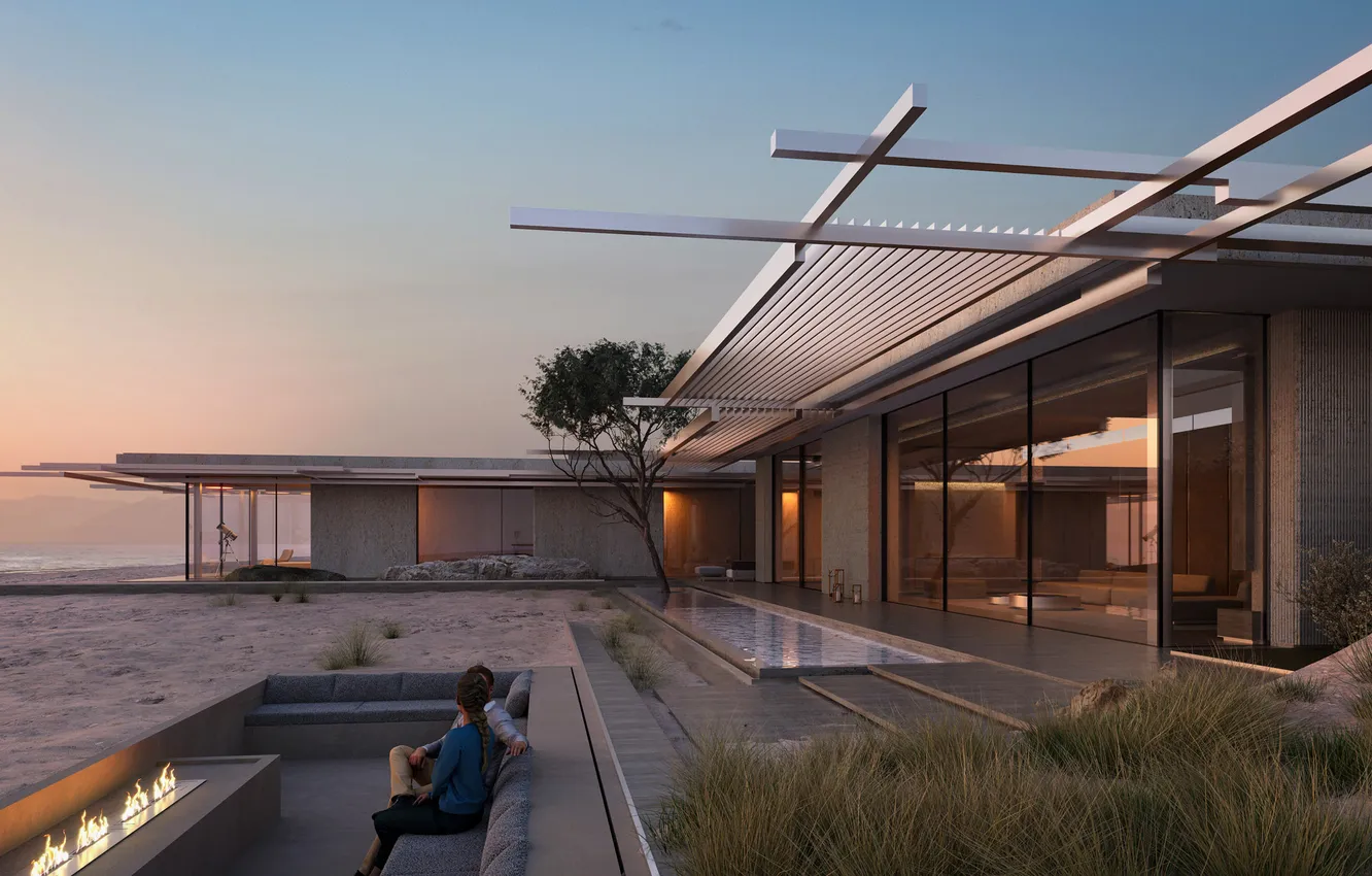 Photo wallpaper fire, Saudi Arabia, neom, rest area, epicon region