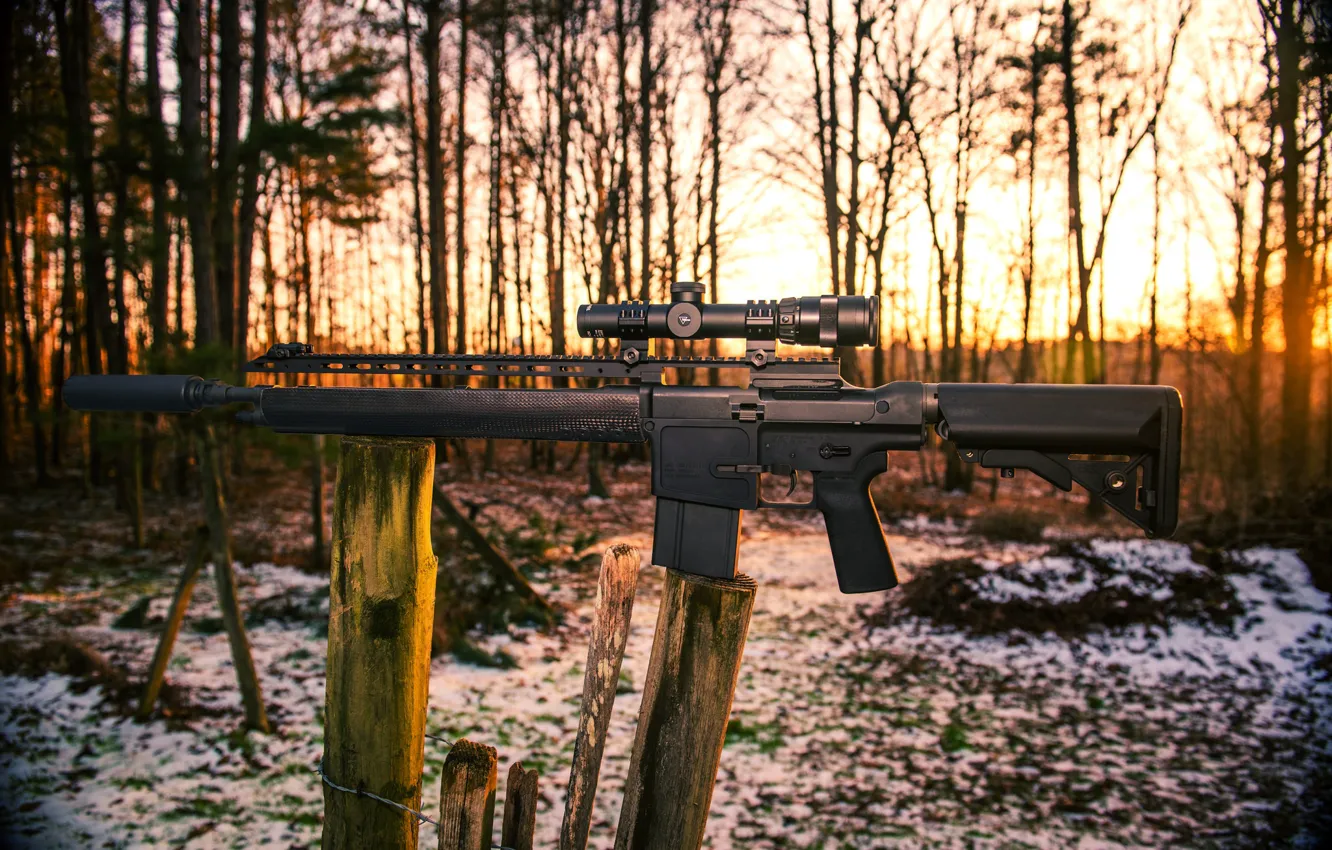 Photo wallpaper background, optics, sniper rifle