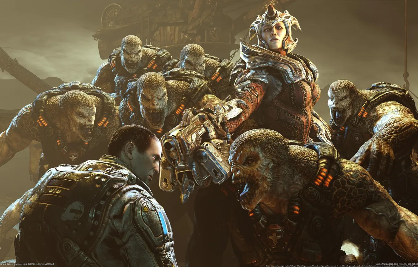 Photo wallpaper monsters, Gears of War, enemies