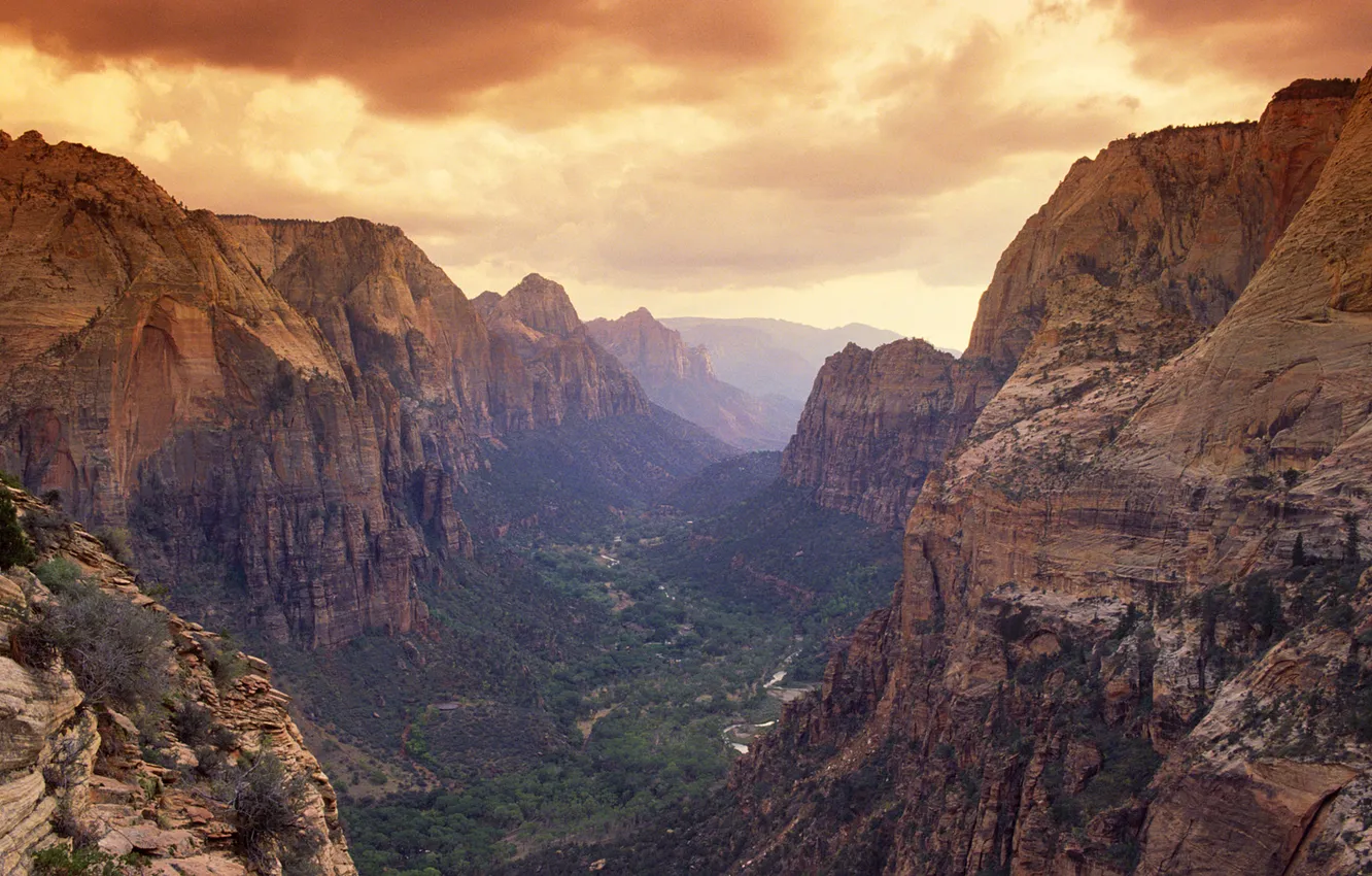 Photo wallpaper landscape, mountains, nature, river, landscape, view, valley, direction