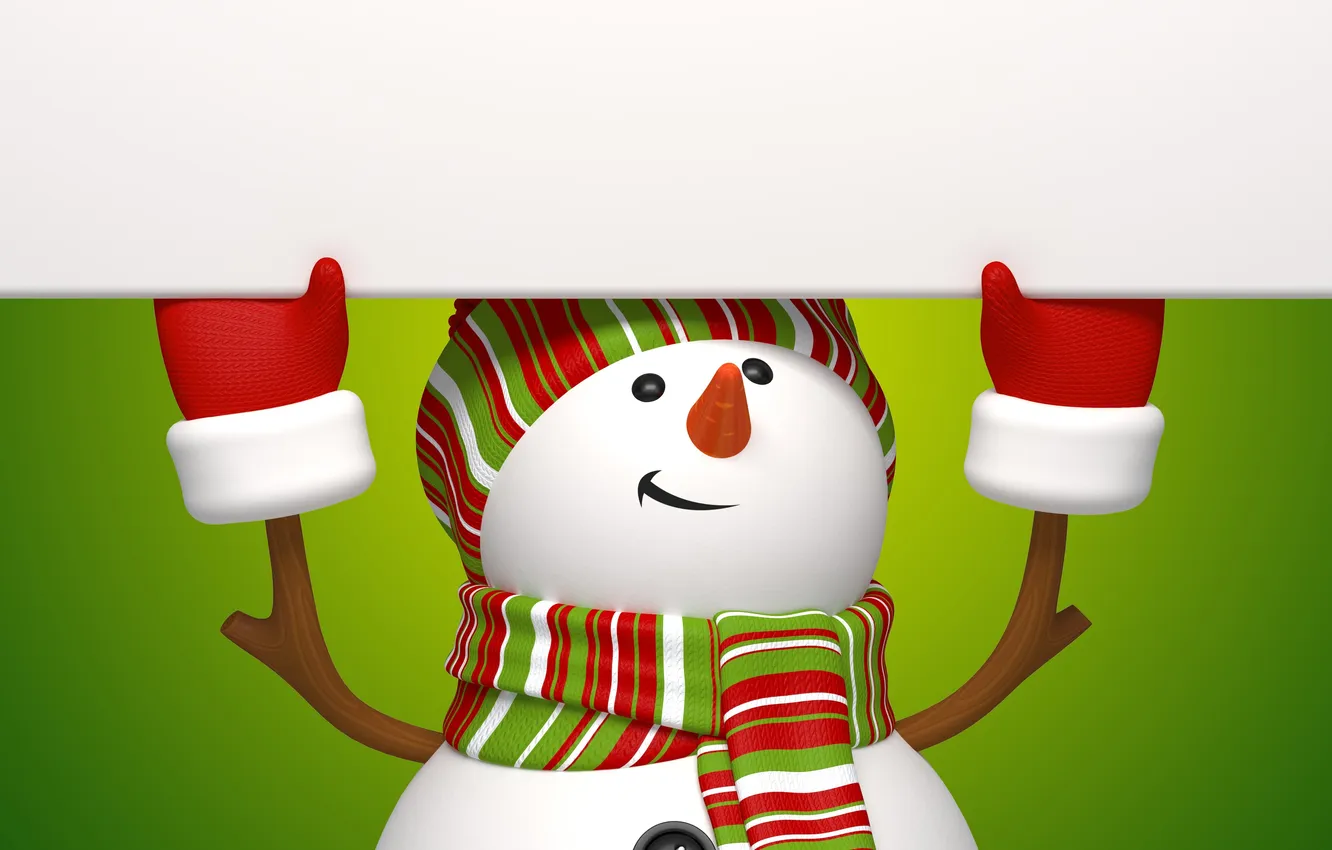 Photo wallpaper rendering, snowman, Christmas, New Year, cute, snowman, banner