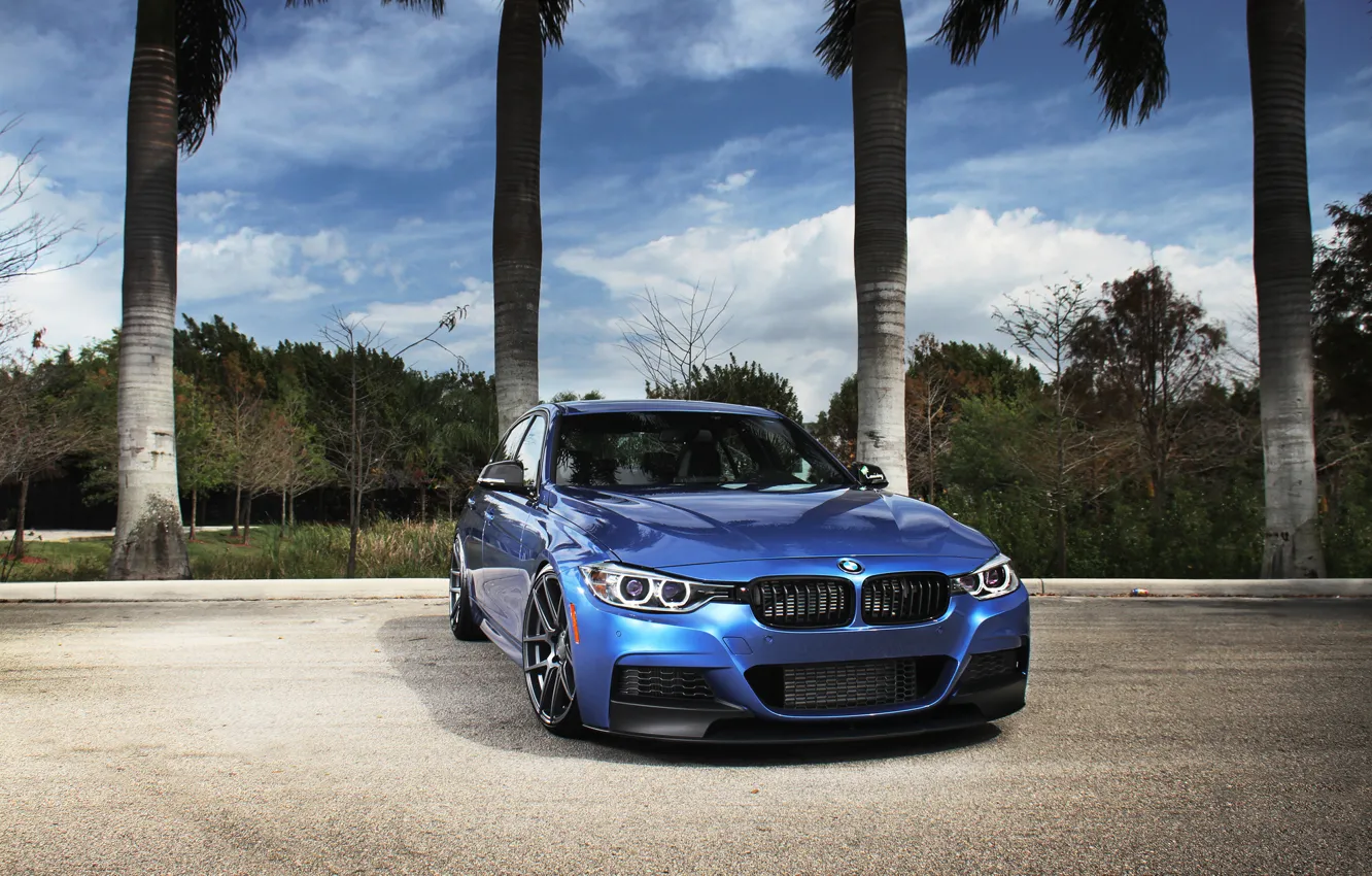 Photo wallpaper blue, BMW, BMW, blue, tuning, F30, The 3 series