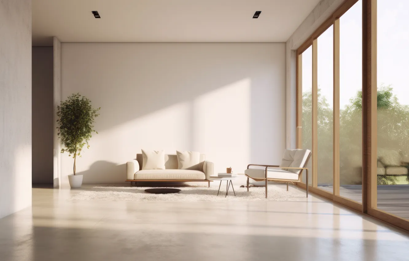 Photo wallpaper home, room, furniture, interior, the room, AI art, neural network