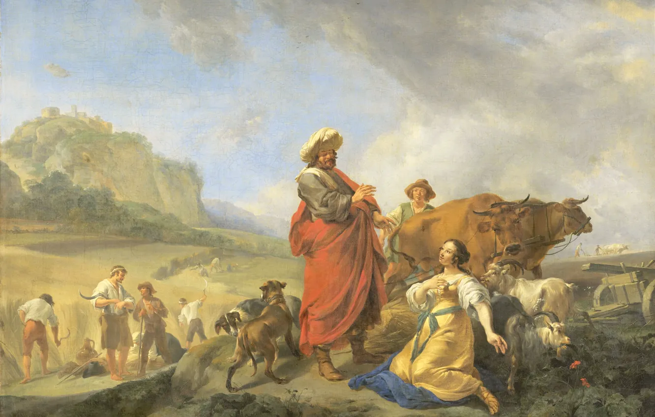 Photo wallpaper picture, mythology, Nicolas Pietersz Berchem, Ruth and Boaz