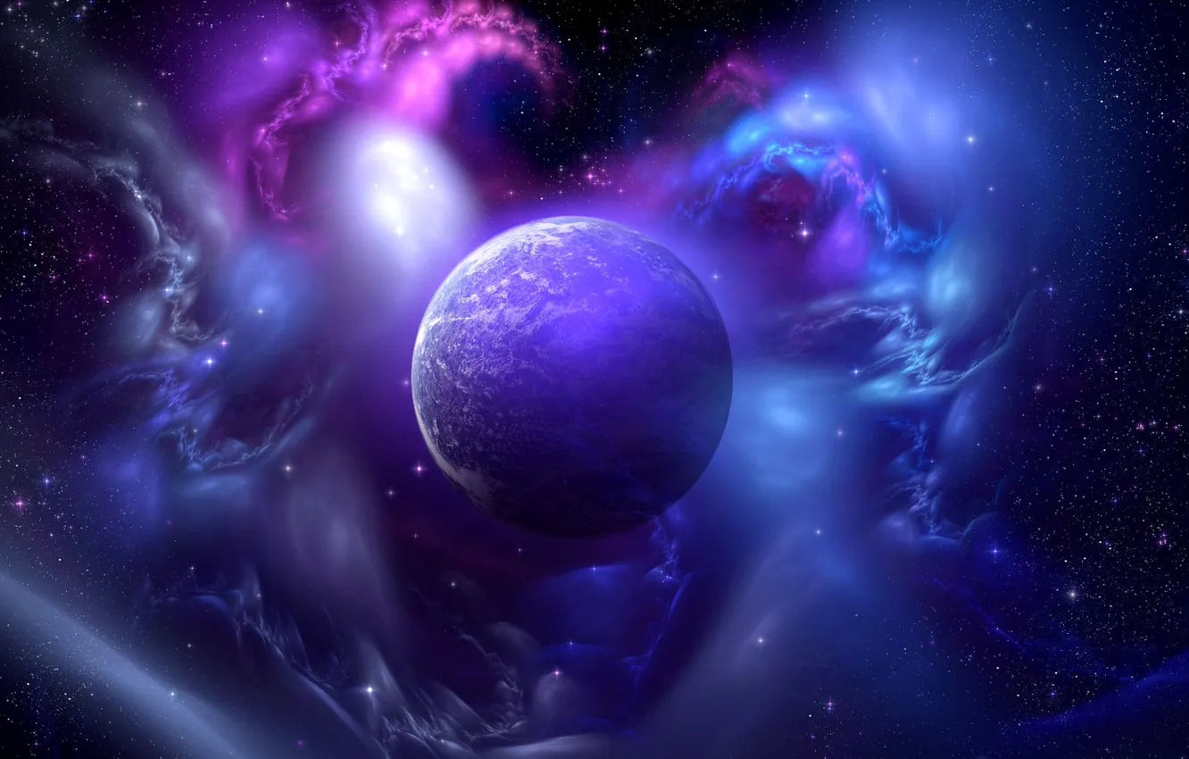 Photo wallpaper space, universe, planet