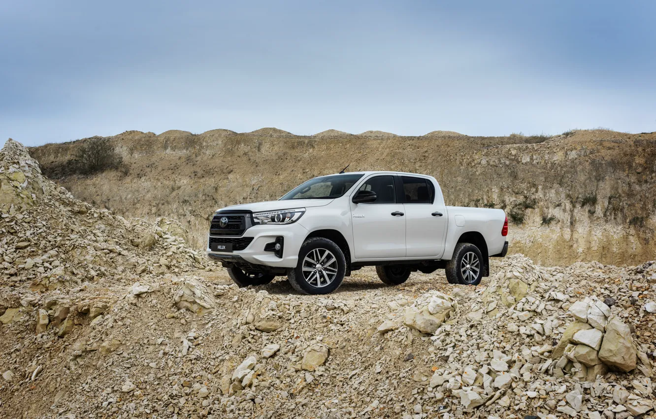 Photo wallpaper white, the sky, Toyota, pickup, Hilux, breed, Special Edition, 2019