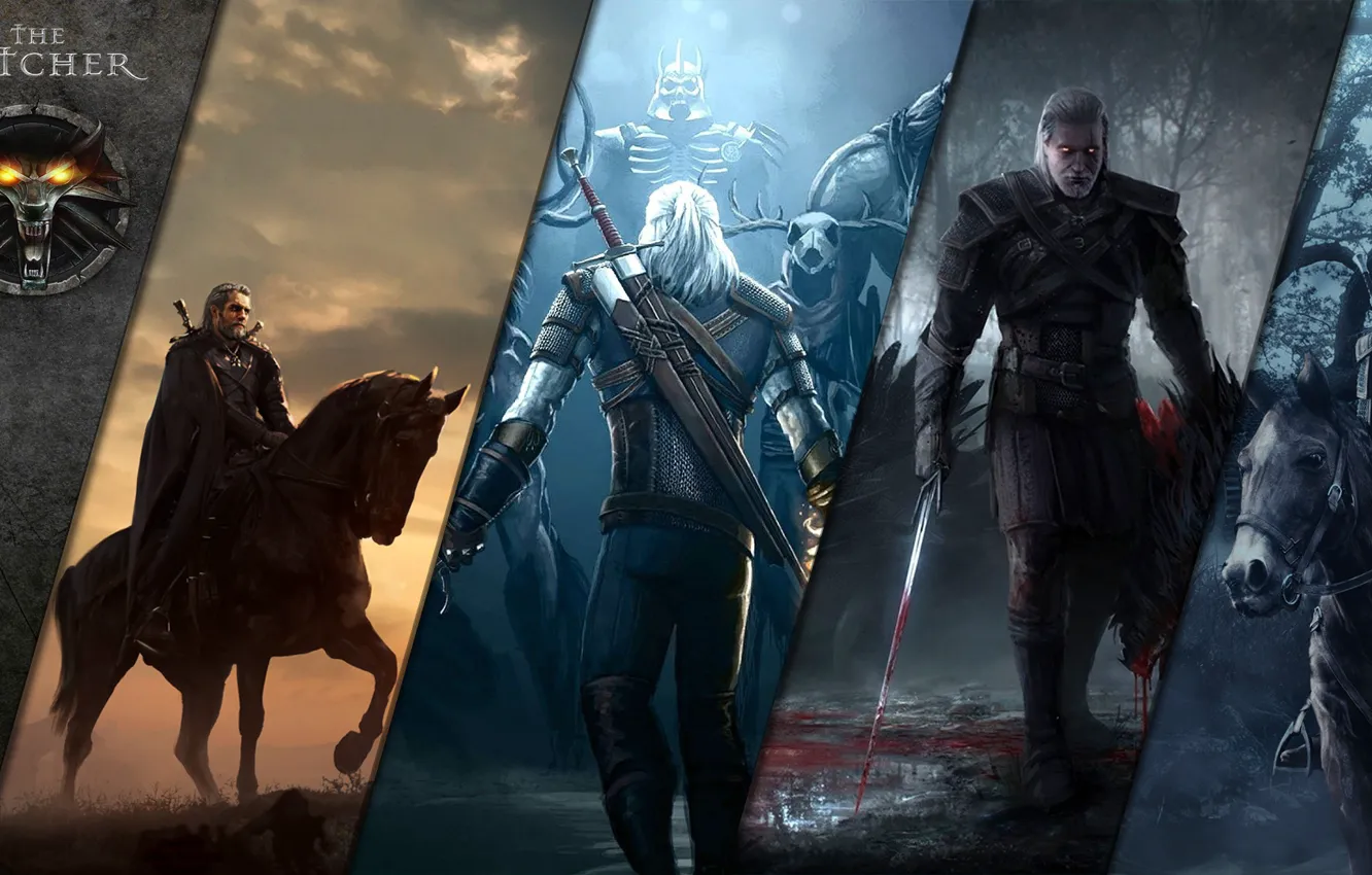 Photo wallpaper collage, Geralt of Rivia, The Witcher 3: Wild Hunt