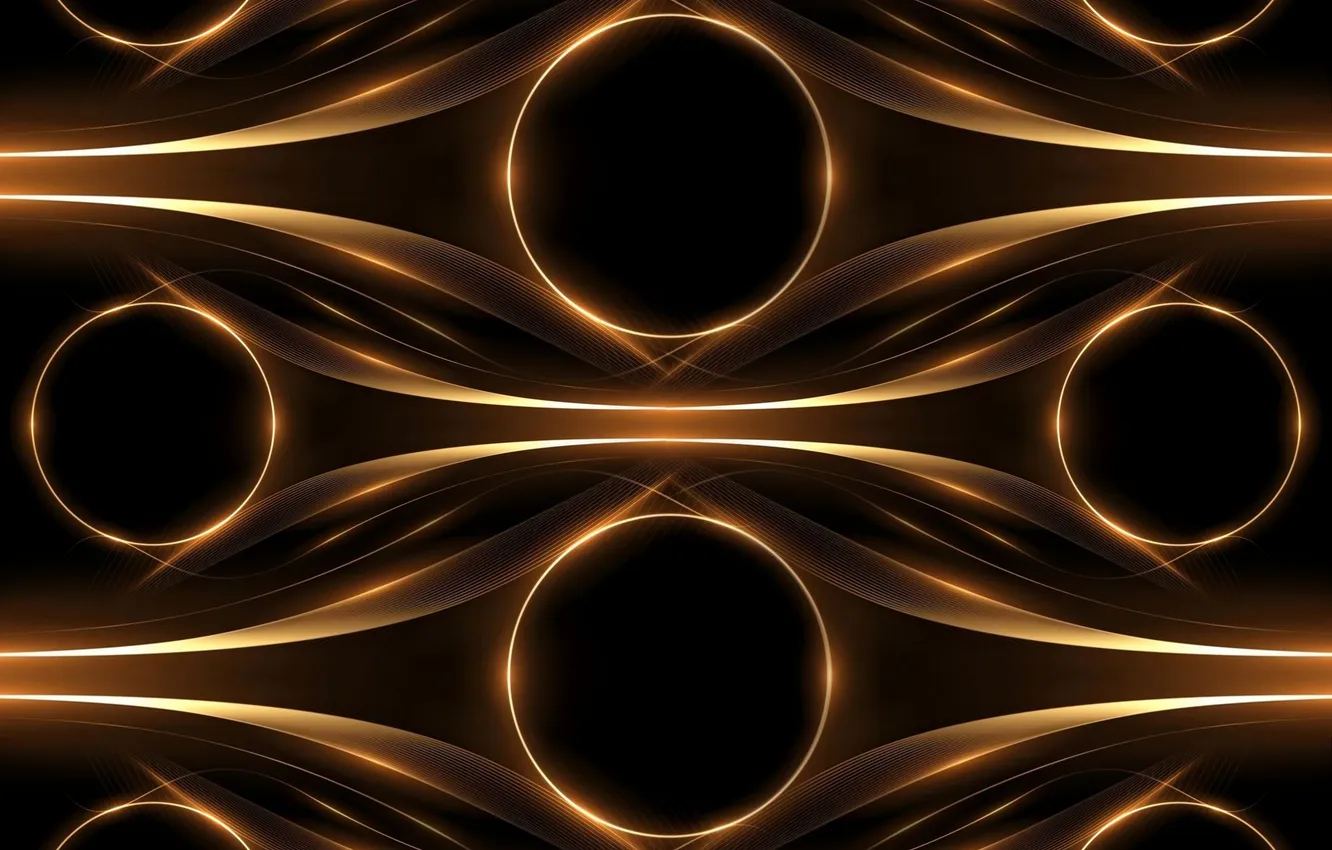 Photo wallpaper gold, design, art, Fractal, illustrtion