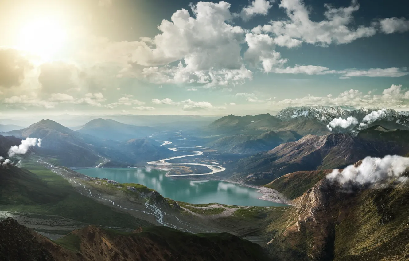 Photo wallpaper landscape, nature, mountains, scenery, Nature Landscape Ultra