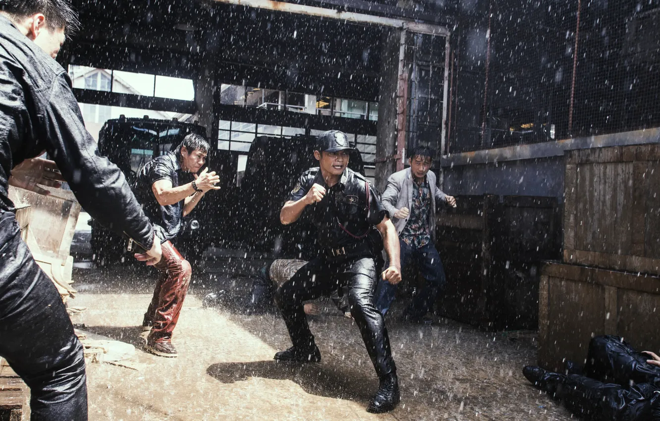Photo wallpaper rain, fight, form, stand, Tony JAA, Chai, Tony Jaa, S. P. L. the stars of …