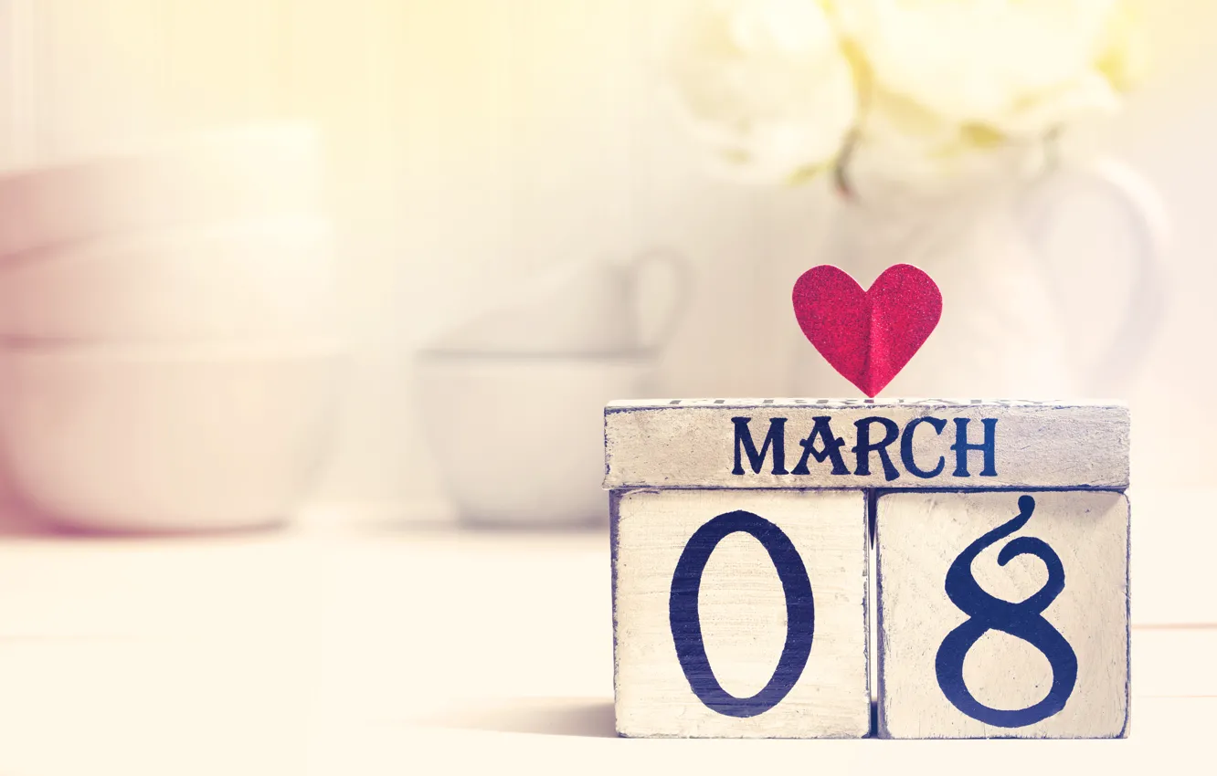 Photo wallpaper hearts, March 8, heart, romantic, gift, Happy, Women's Day