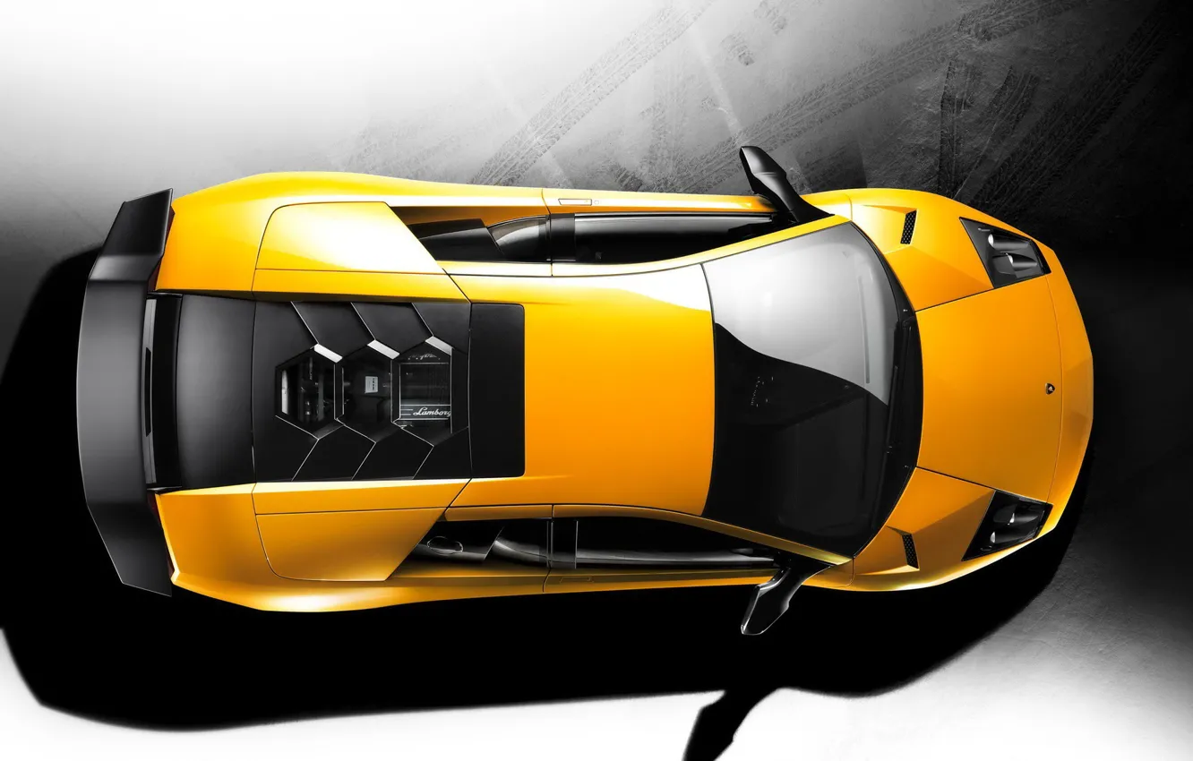 Photo wallpaper yellow, Lamborghini, top, 157