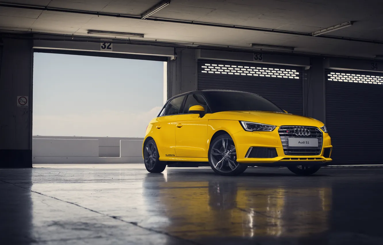 Photo wallpaper Audi, yellow, Sportback