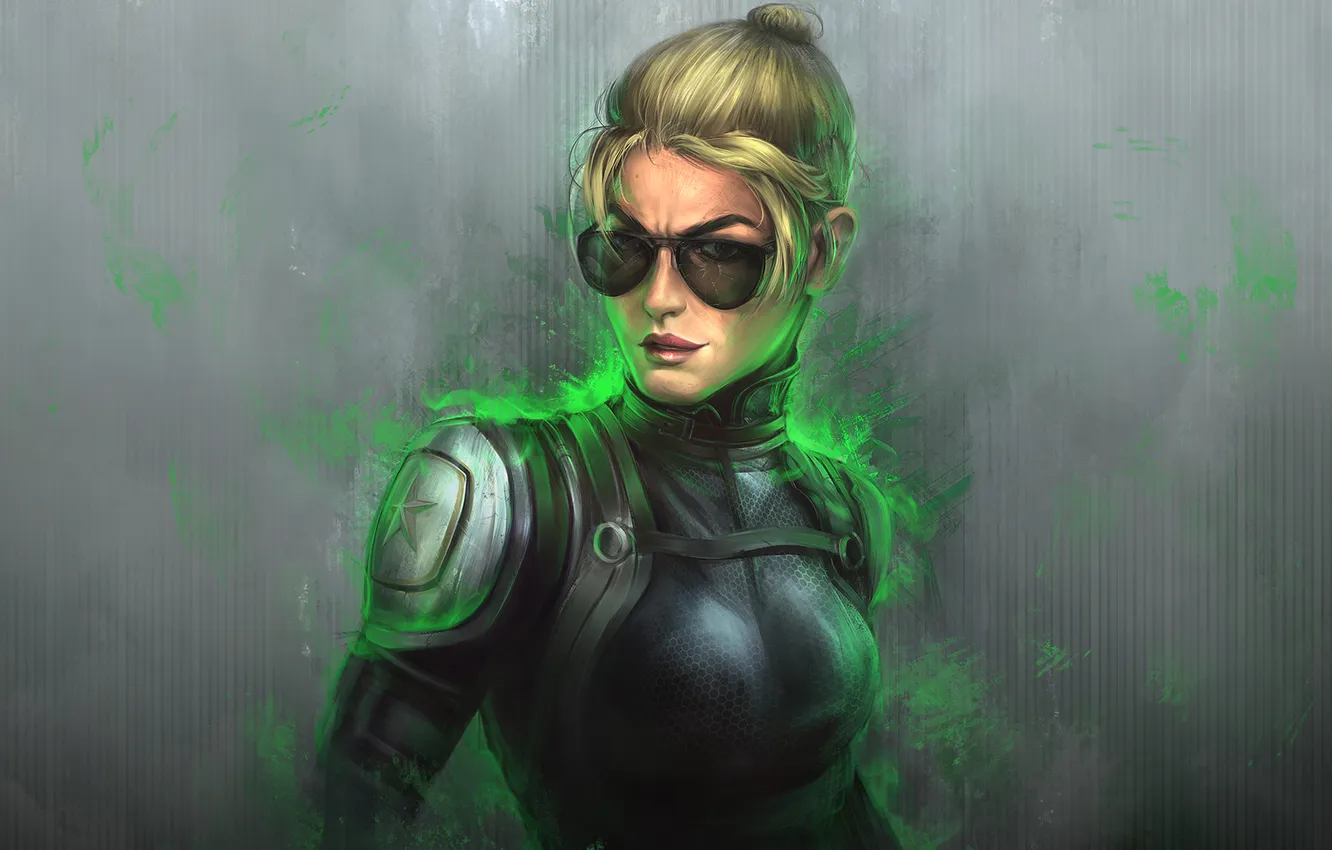 Photo wallpaper look, art, glasses, Mortal Kombat X, Cassie Cage