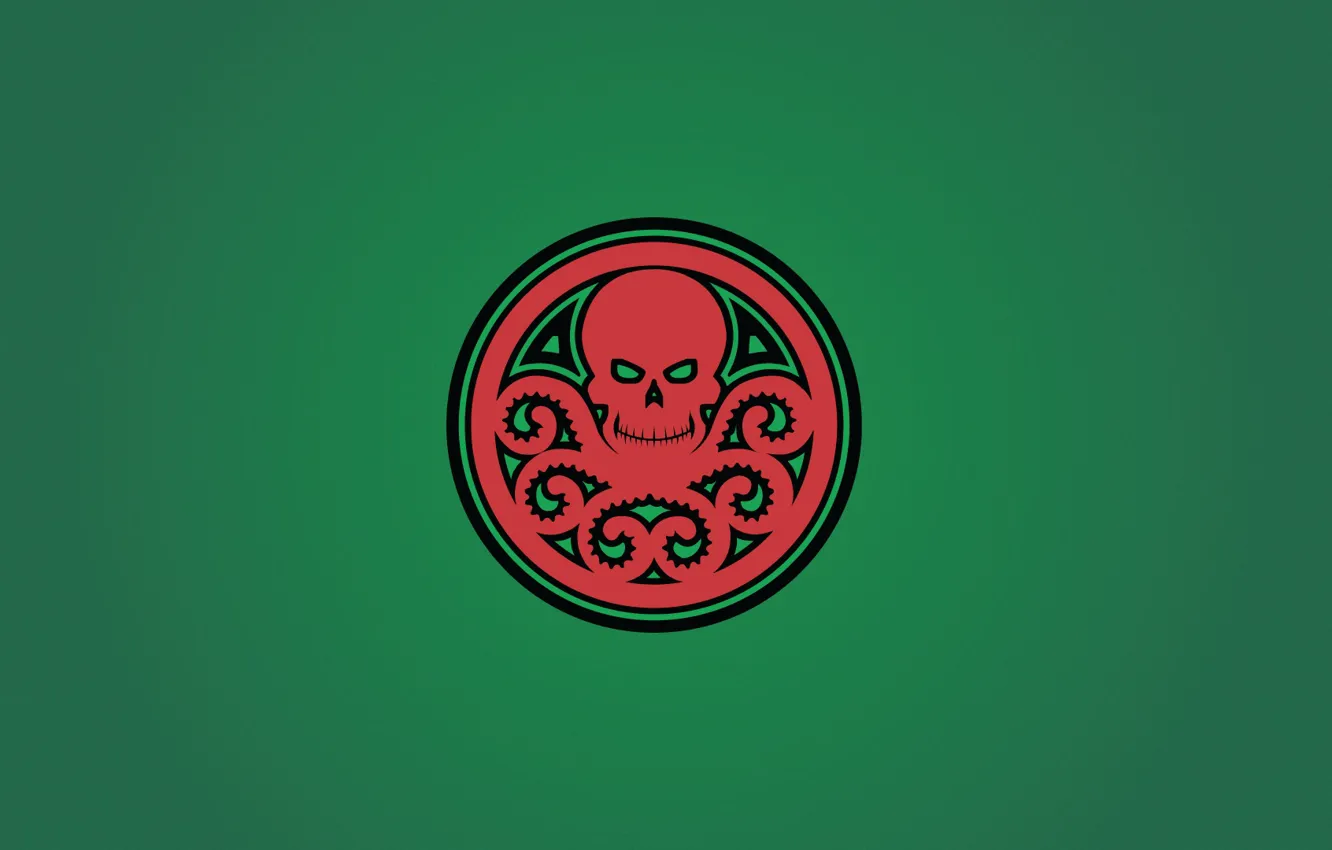 Photo wallpaper green, sake, red, fon, Marvel Comics, tentacles, Hail Hydra