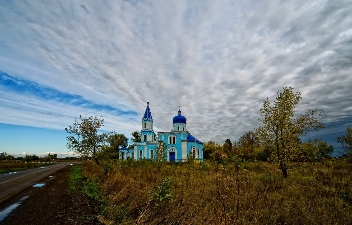 Photo wallpaper road, the sky, temple