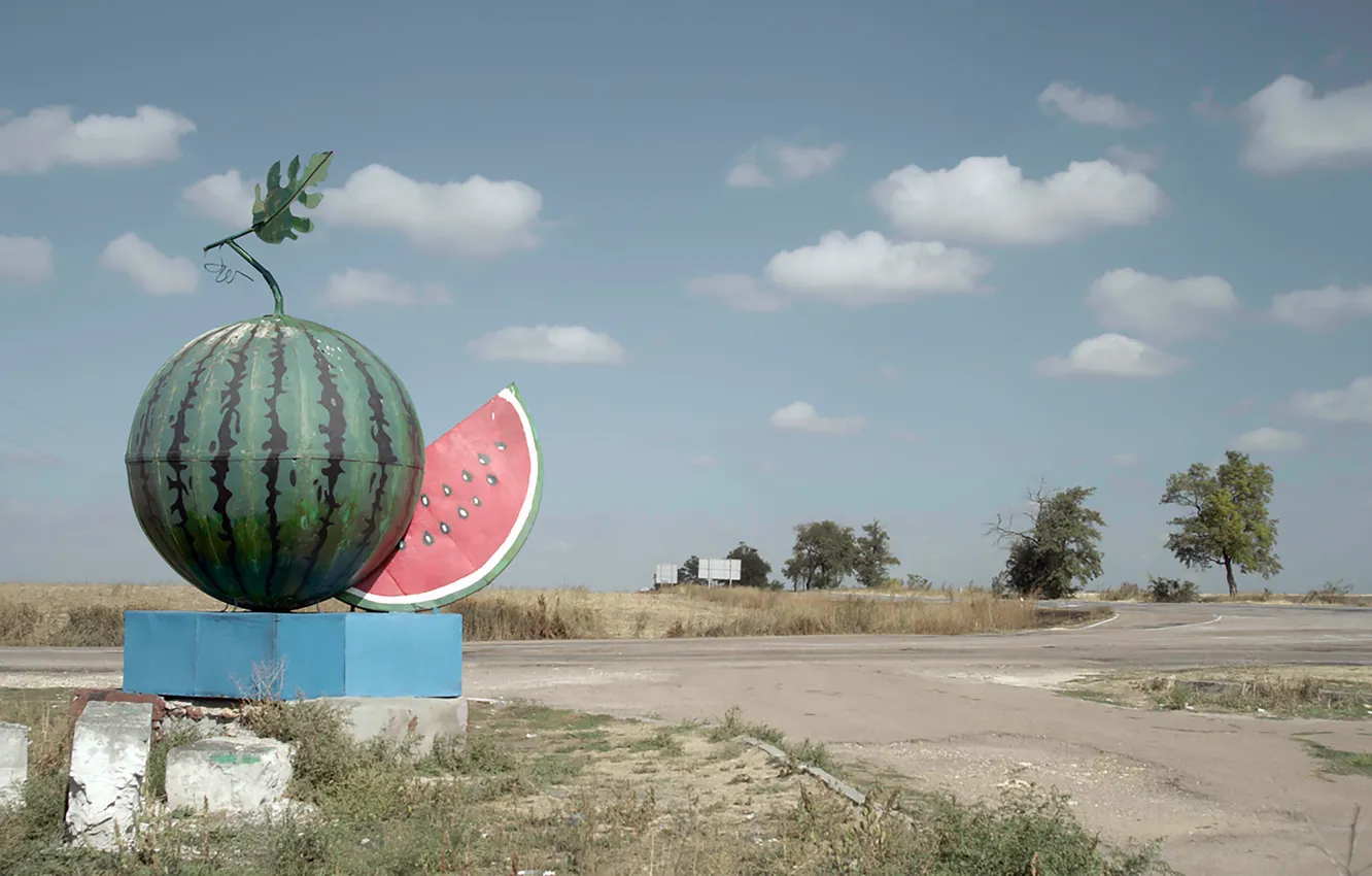 Photo wallpaper road, watermelon, the volcano, Ukraine, 2018, Ukraine, watermelon, Volcano