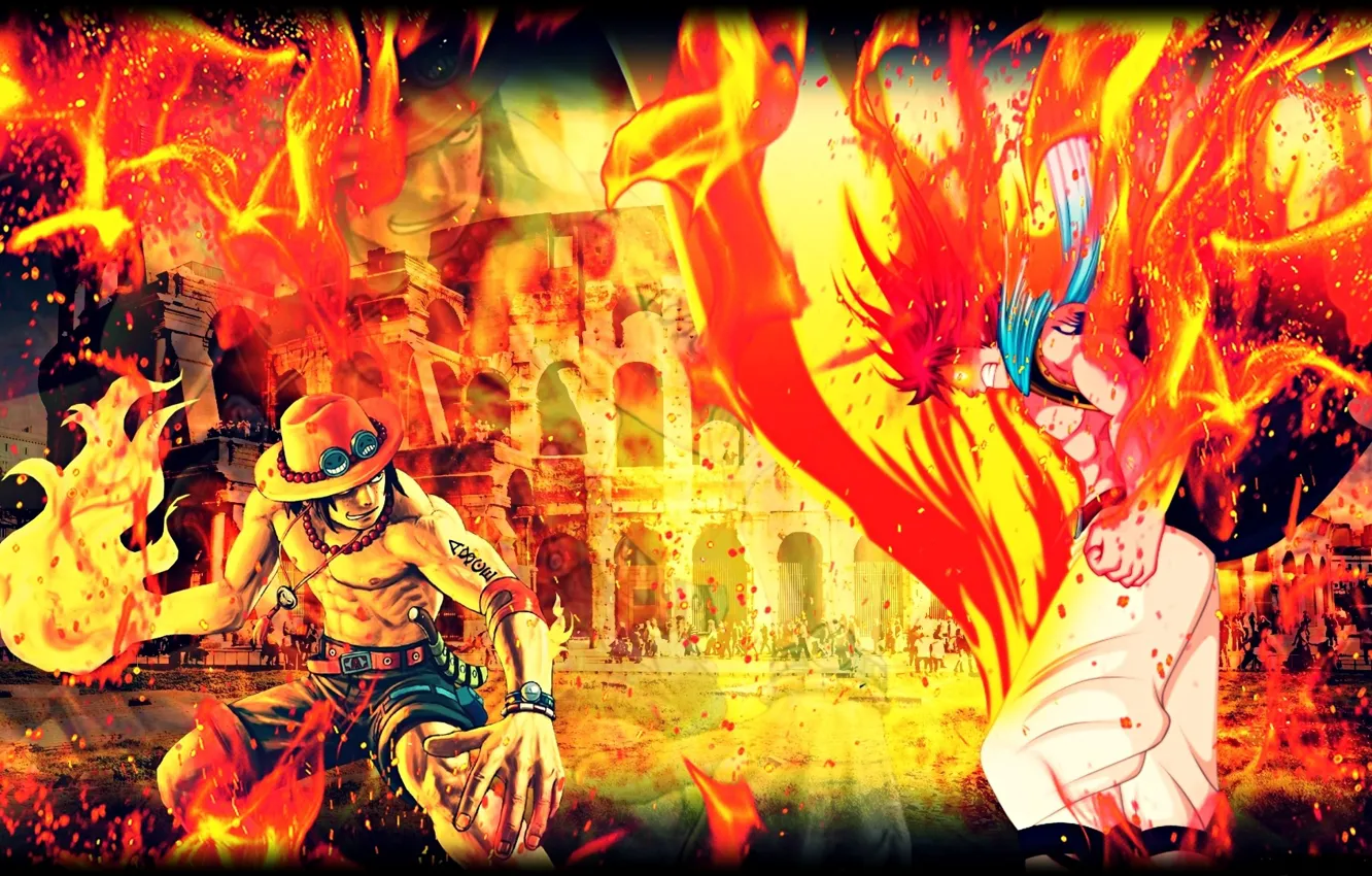 Photo wallpaper guys, One Piece, crossover, Fairy Tail