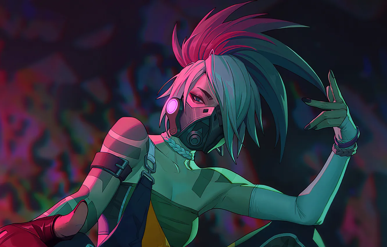 Photo wallpaper game, art, Akali, League of Legends, LoL, moba, True Damage