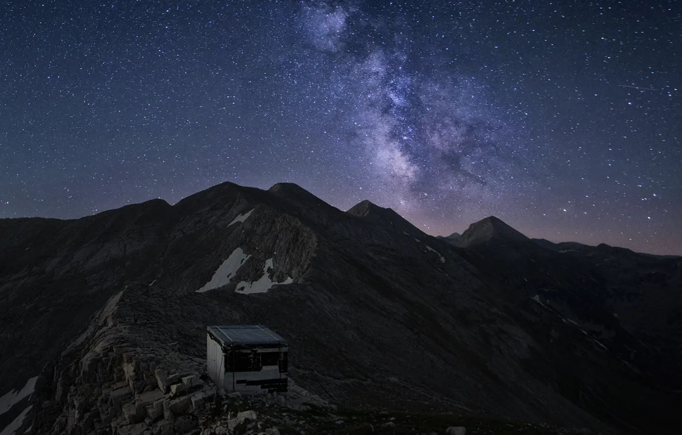 Photo wallpaper stars, the milky way, housing, Bulgaria, secrets, Vihren, Pirin national Park, Koncheto