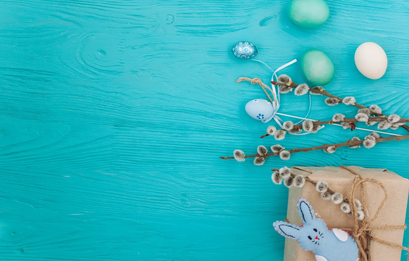 Photo wallpaper holiday, gift, toy, eggs, spring, rabbit, Easter, toy