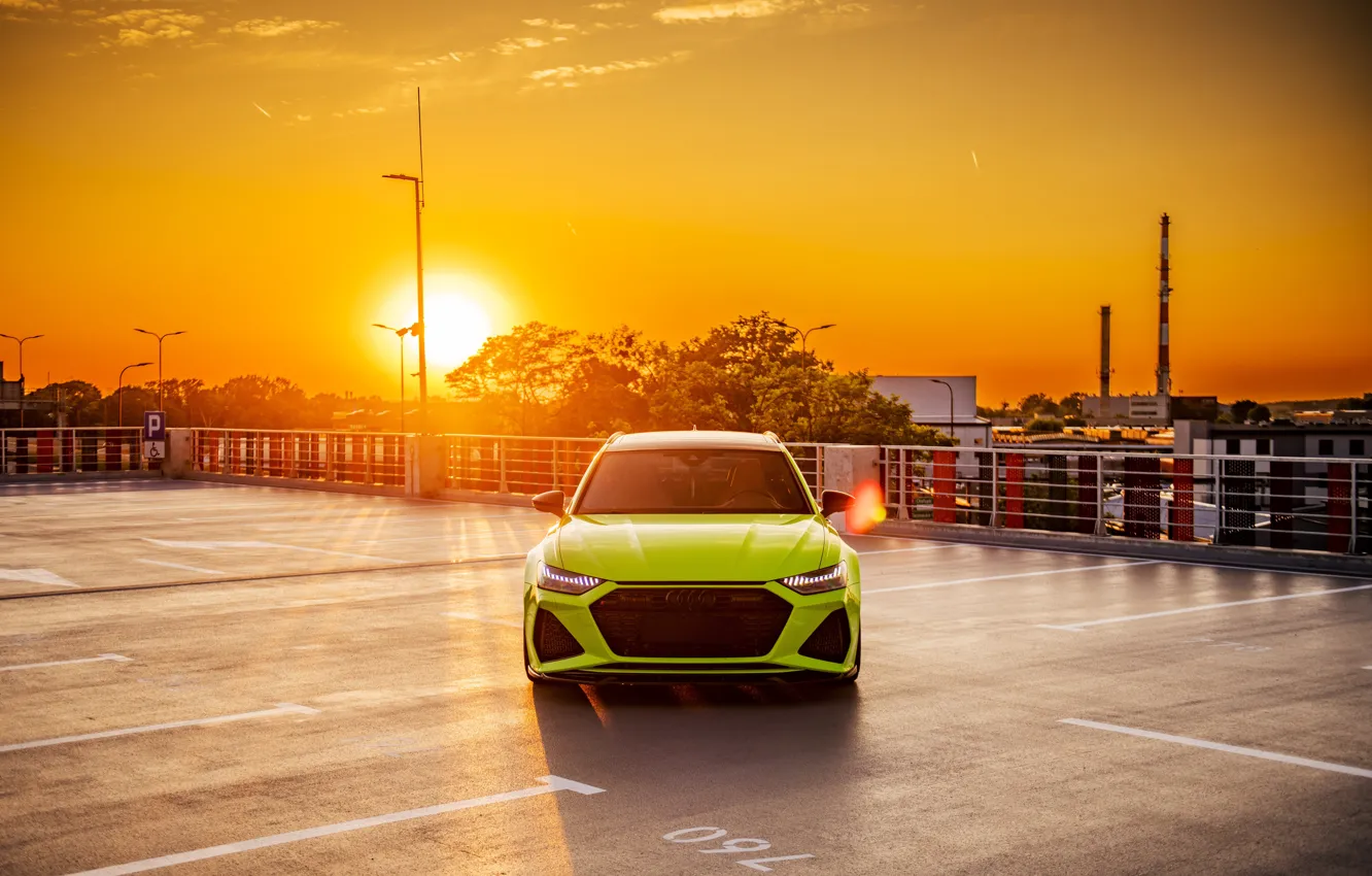 Photo wallpaper RS6, C8, Front view, Light green