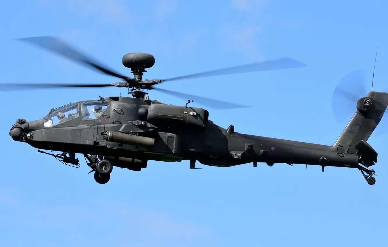 Photo wallpaper the sky, helicopter, flies, Westland AH-64 Apache